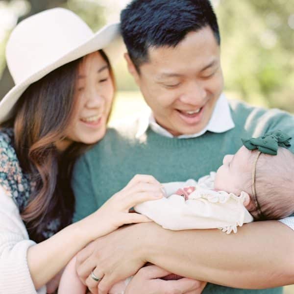 Choi Family with new daughter The Choi parents with their new daughter